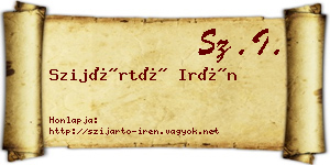Szijártó Irén névjegykártya
